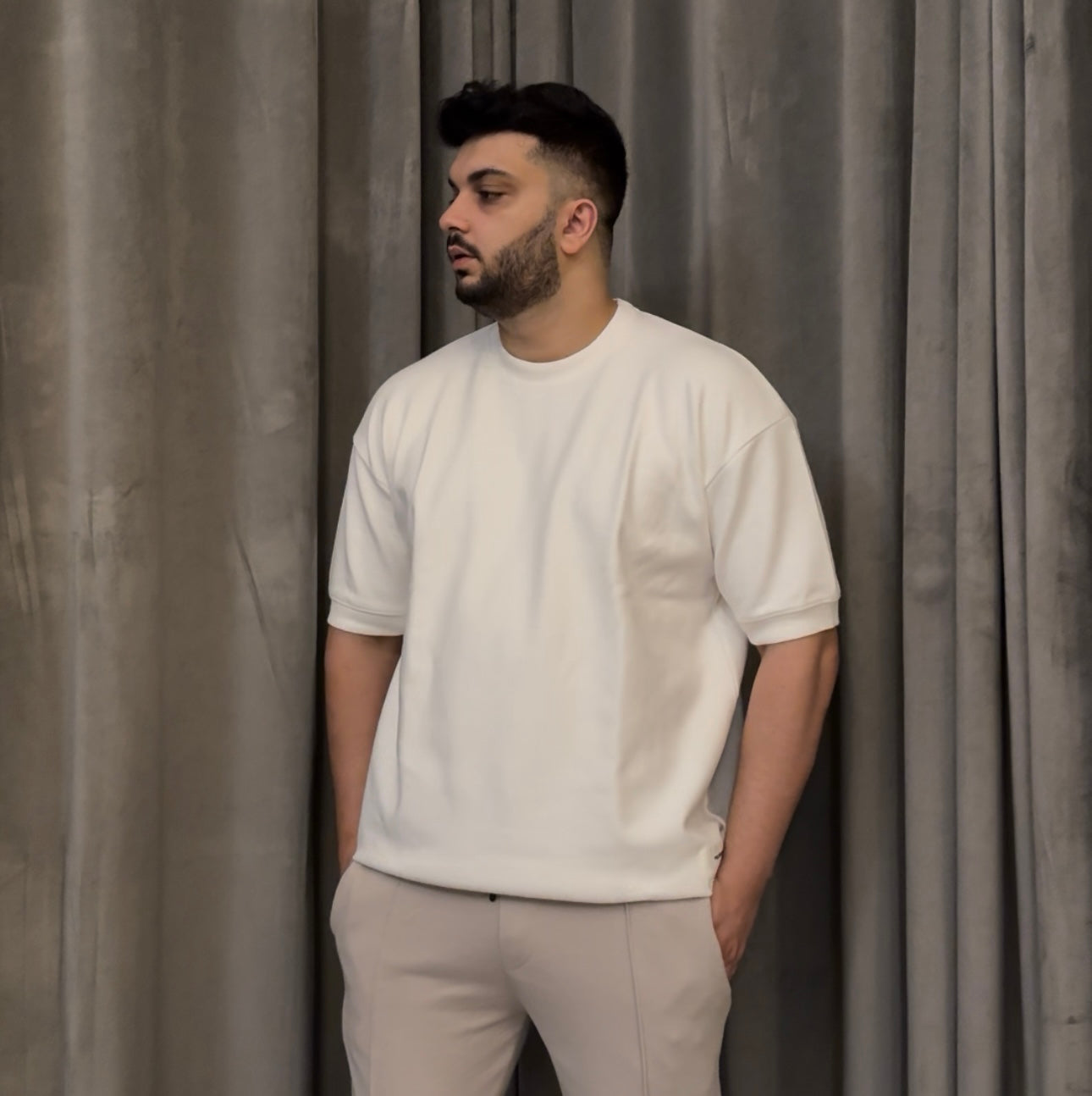White P&B oversized Tshirt