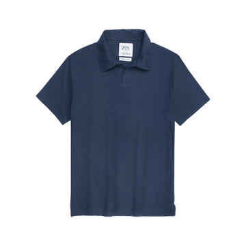 ZR Waffle Knit Polo - NAVY