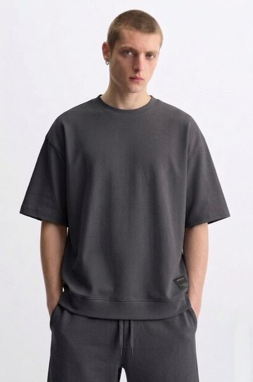 Pull&Bear Heavy Tee - Solid Grey