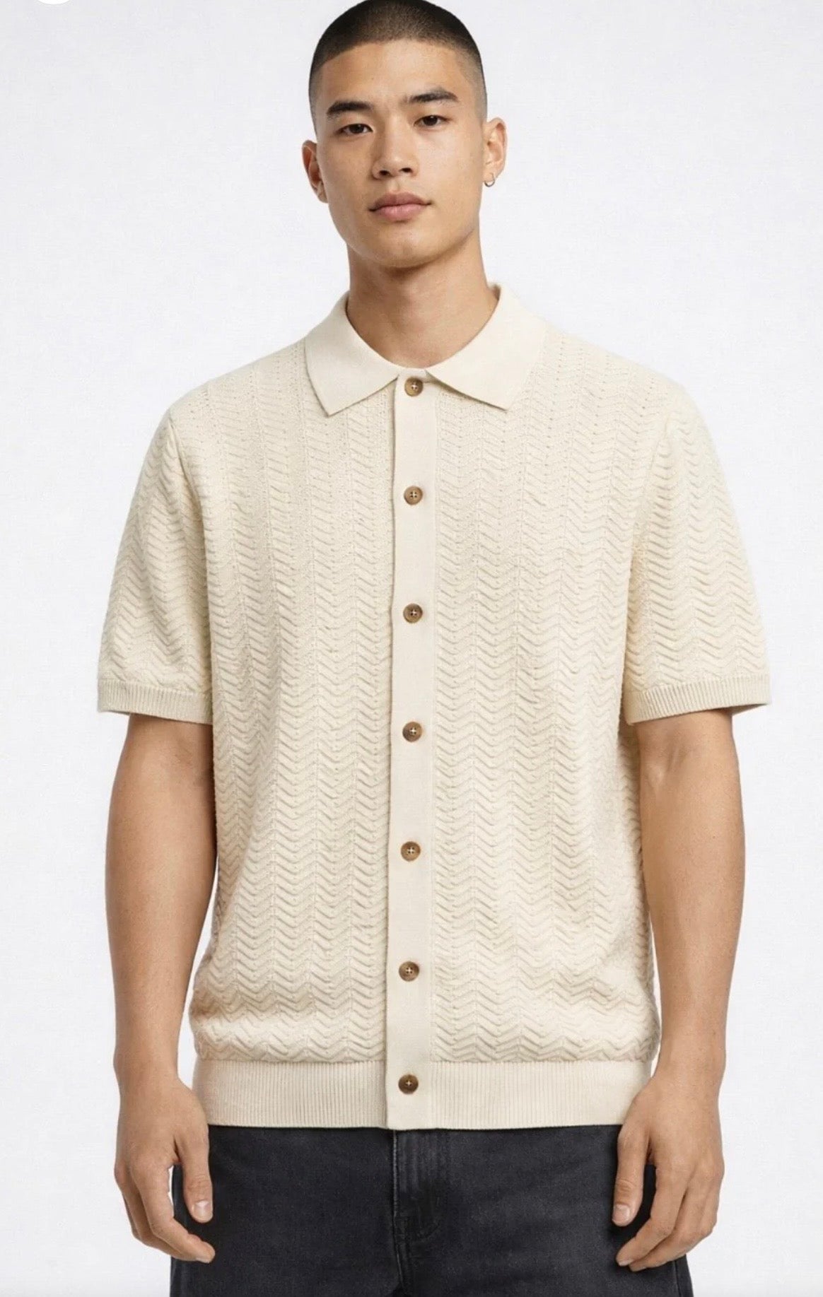 Zara Imported Knitted shirt - Luxury Creme