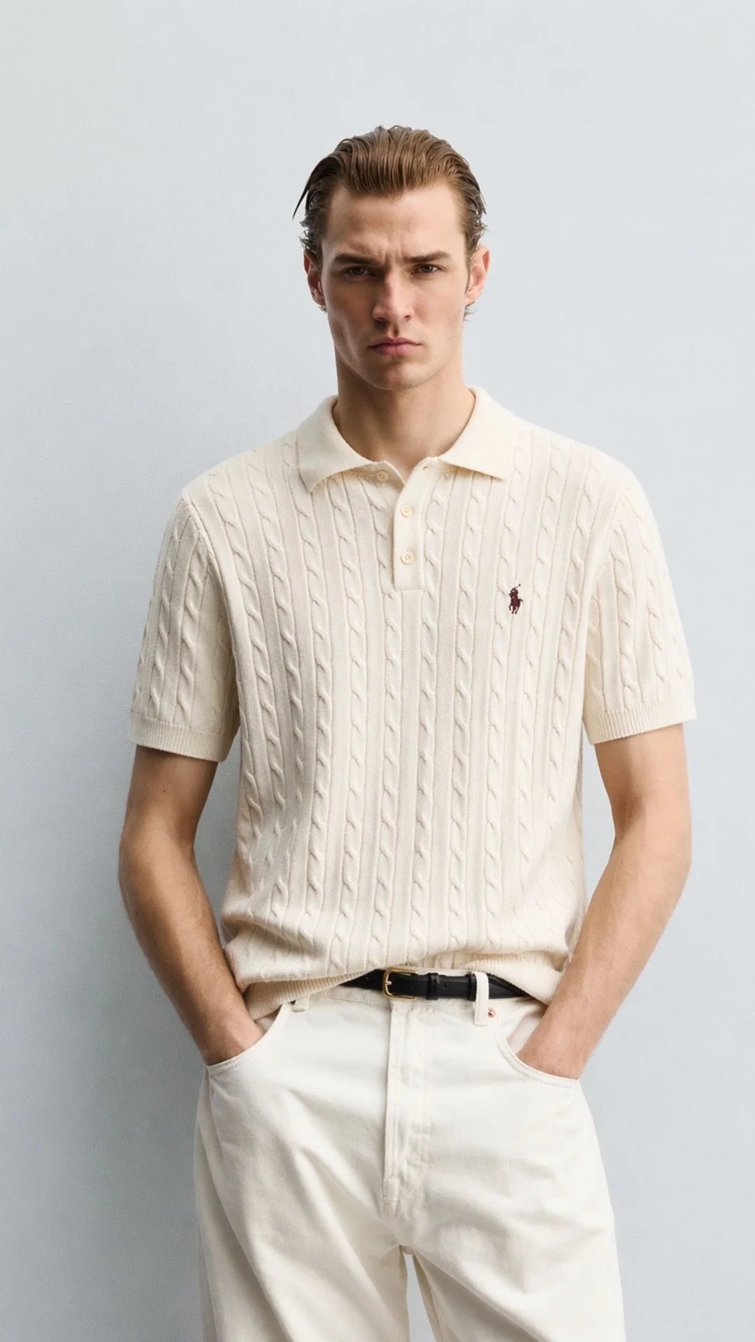 RL - Cable Knit Polo