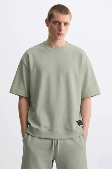 Pull&Bear Heavy Tee - Sage Green