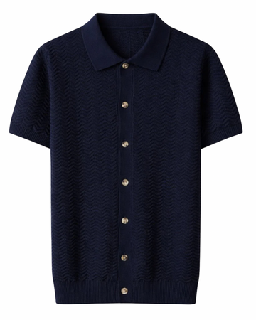 Zara Imported Knitted shirt - Navy Blue