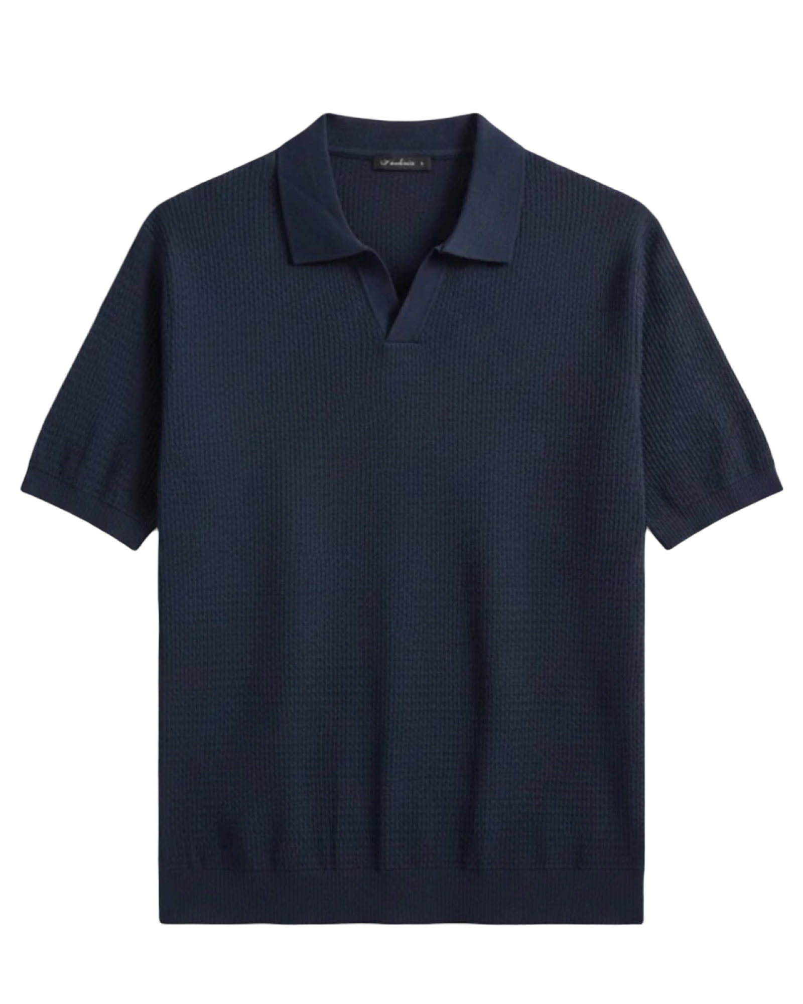 Zara Imported Knitted Polo - Navy Blue