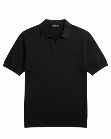 Zara Imported Knitted Polo - Jet Black