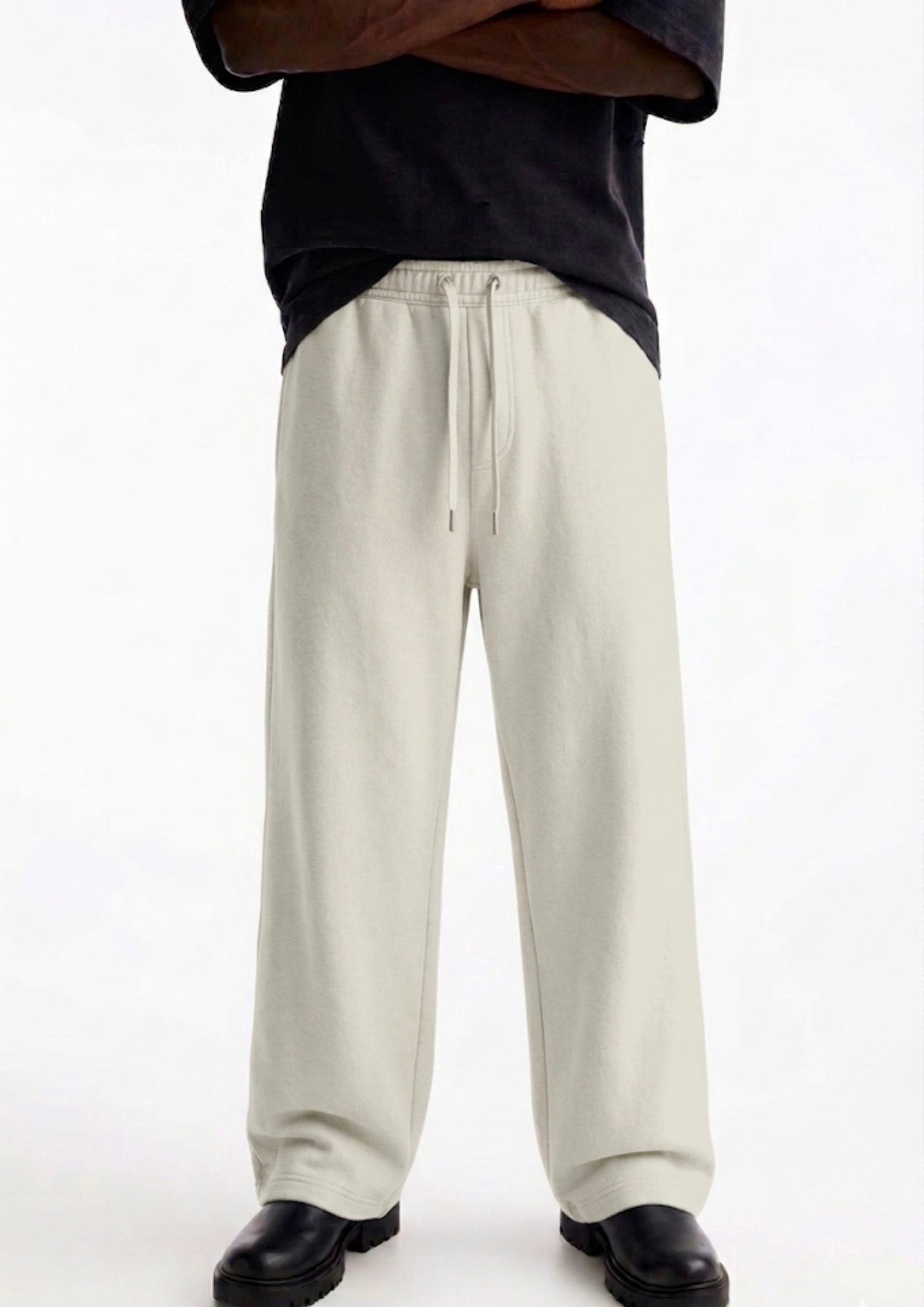 Zara - Wide Leg Trousers - Light Beige