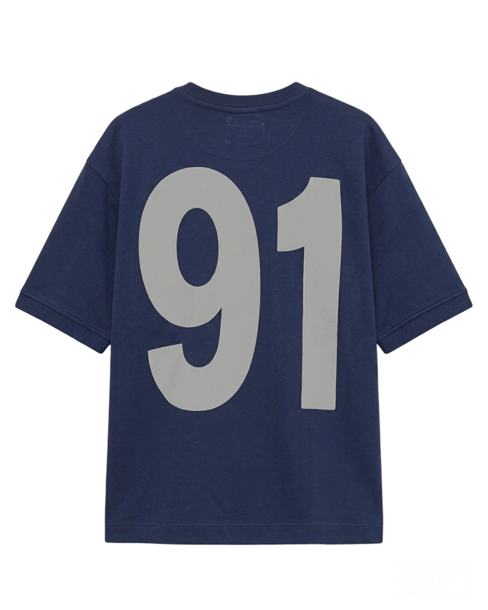 Pull&Bear (PB), Premium '91' Puff Streetwear T-Shirt- Navy