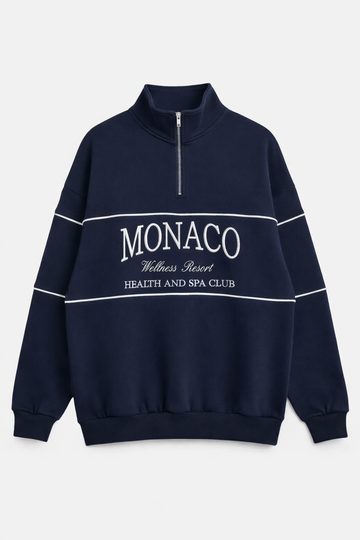 Monaco Premium Unisex Quarter-Zip - Navy Blue