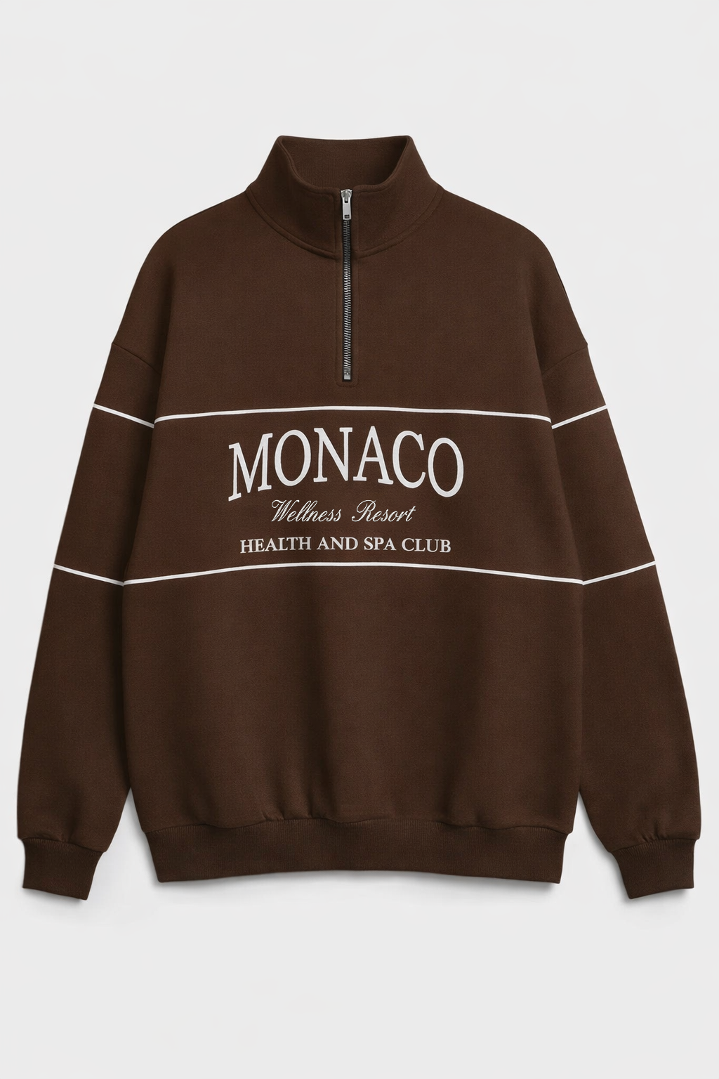 Monaco Premium Unisex Quarter-Zip - Chocolate Brown