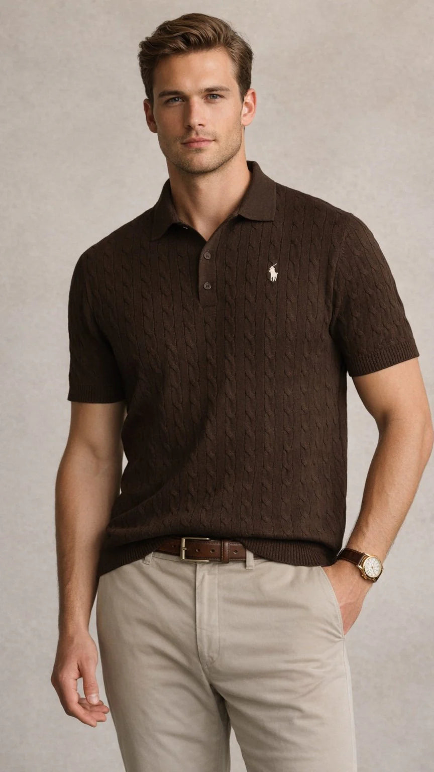RL - Cable Knit Polo