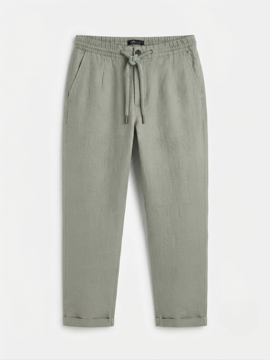 Zara Linen Blend Pants - Green