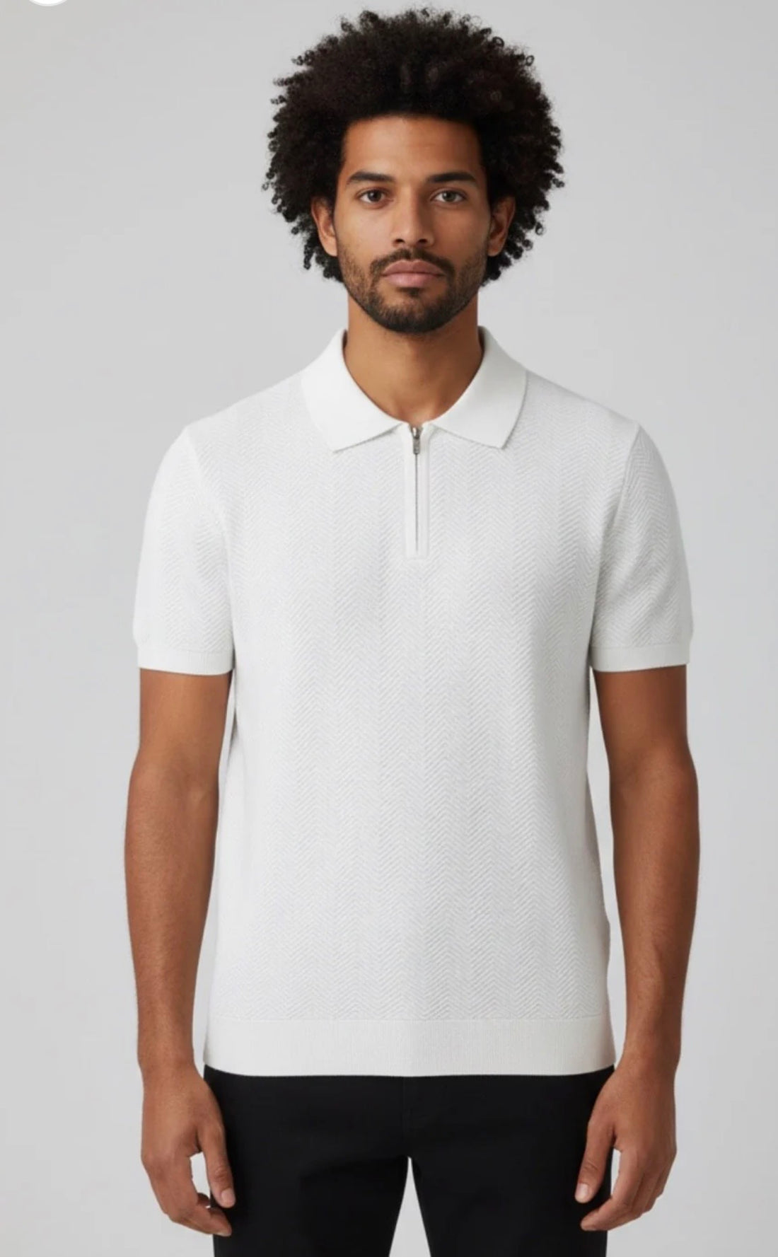 Zara Imported Knitted Polo - Royal white