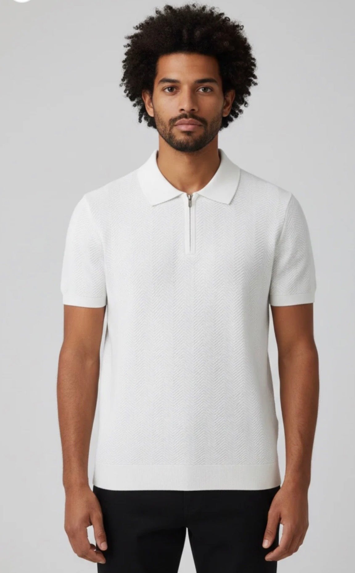 Zara Imported Knitted Polo - Royal white