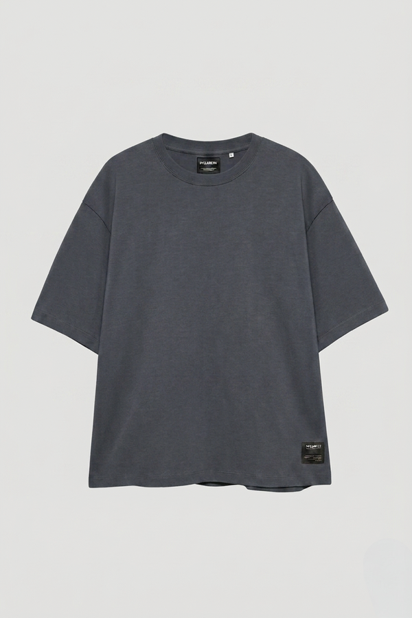 Pull&Bear Heavy Tee - Solid Grey