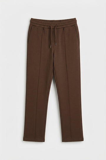 Zara Wide Leg Pleated Trousers - Brown