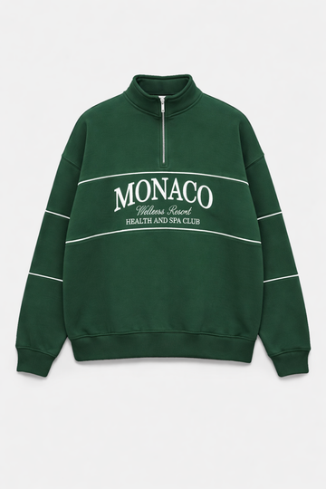 Monaco Premium Unisex Quarter-Zip - Forest Green