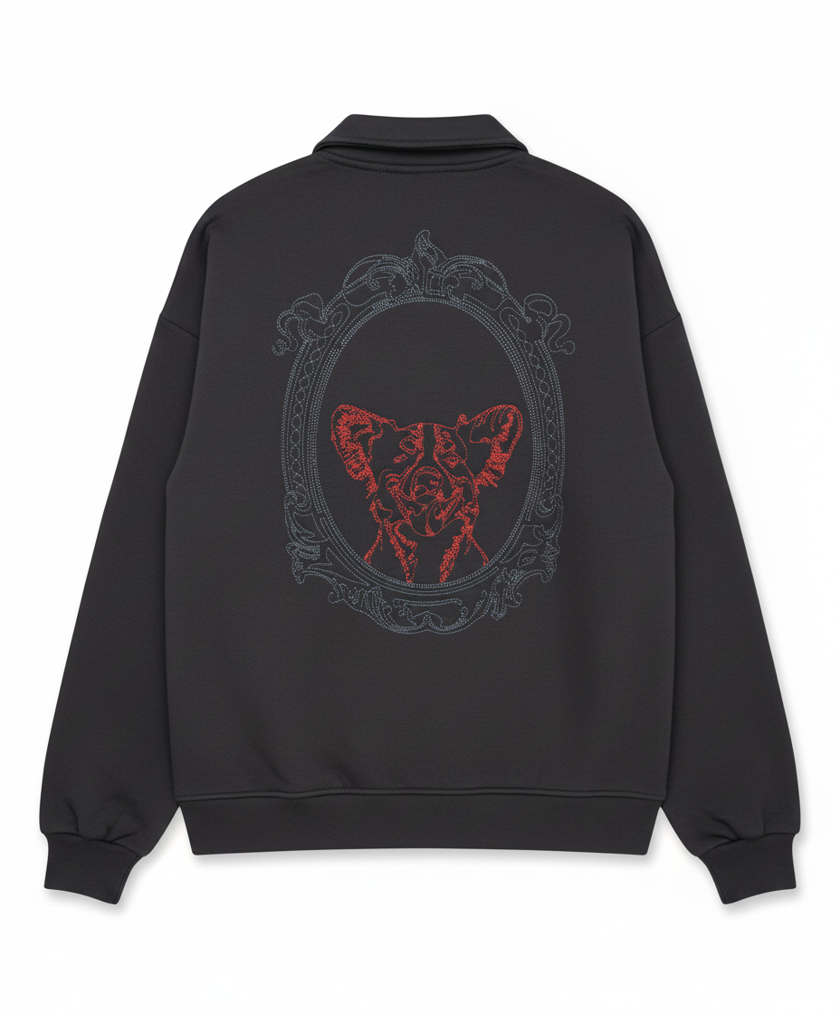 Pull&Bear (PB) Premium Unisex Graphic Sweatshirt - Black