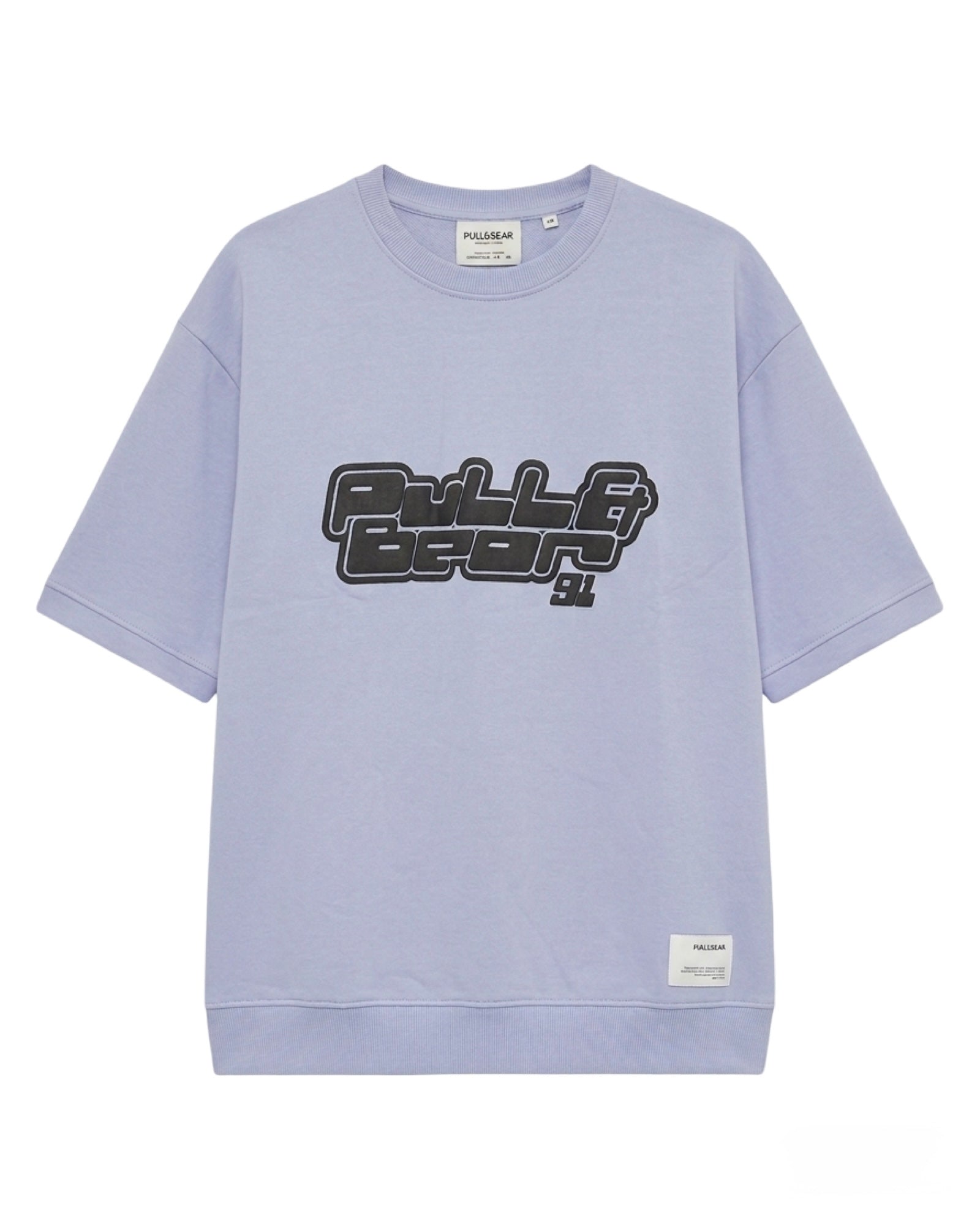Pull&Bear (PB), Premium '91' Puff Streetwear T-Shirt- Lavender