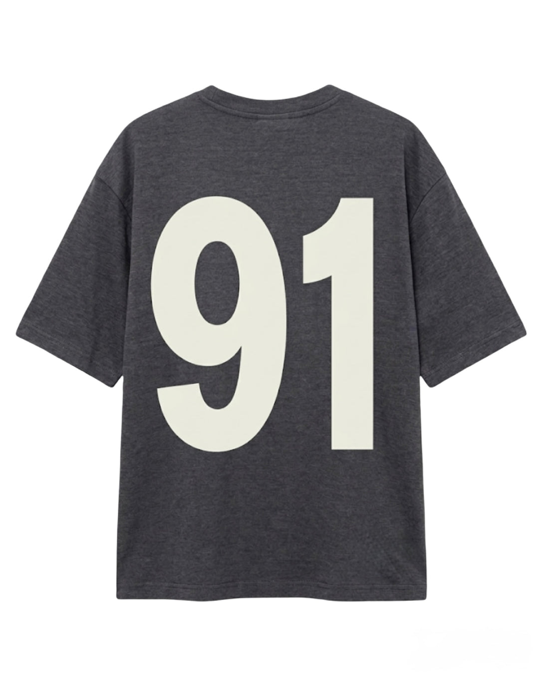 Pull&Bear (PB) Premium '91' Puff Streetwear T-Shirt | Charcoal Grey