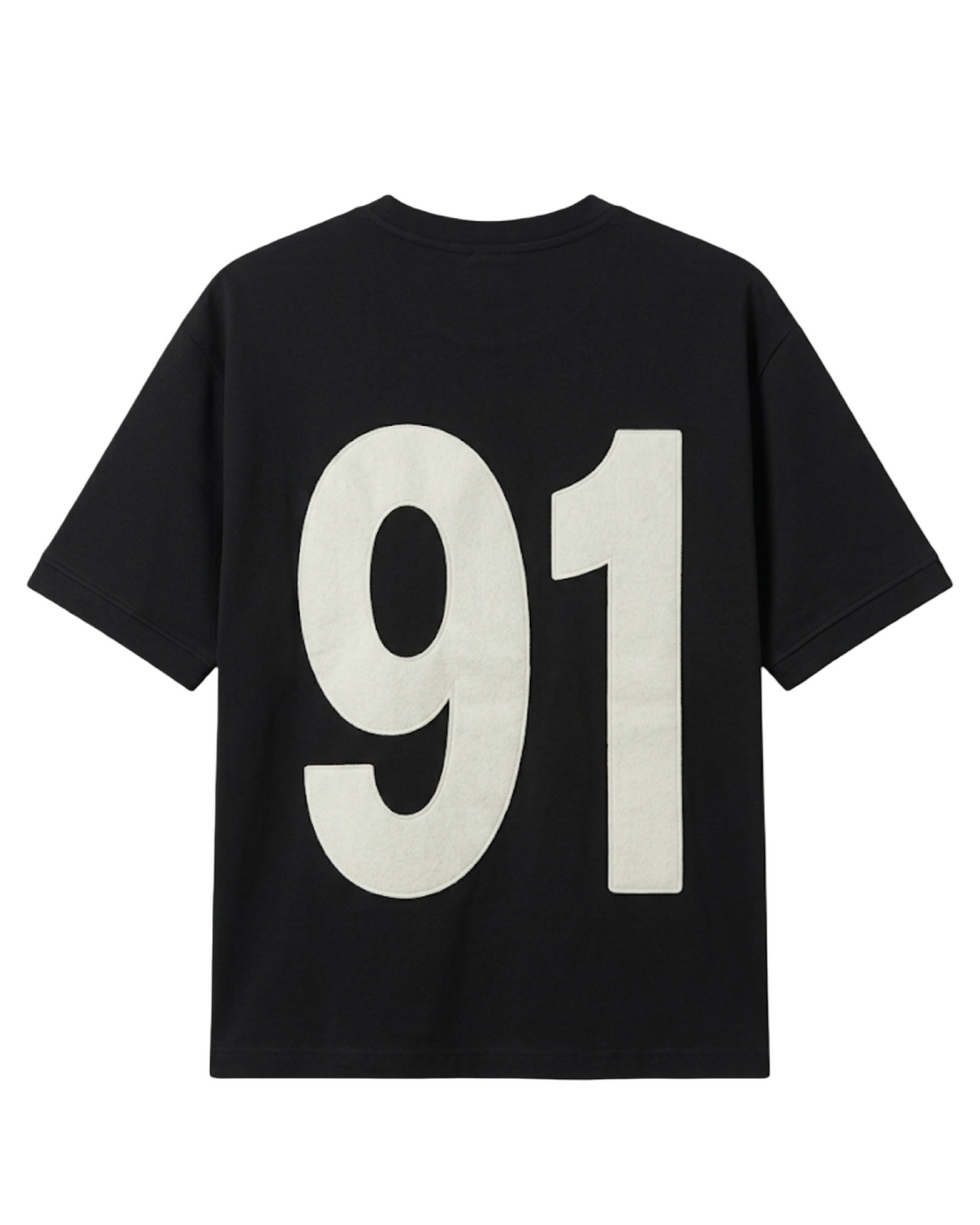 Pull&Bear (PB), Premium '91' Puff Streetwear T-Shirt - Jet Black