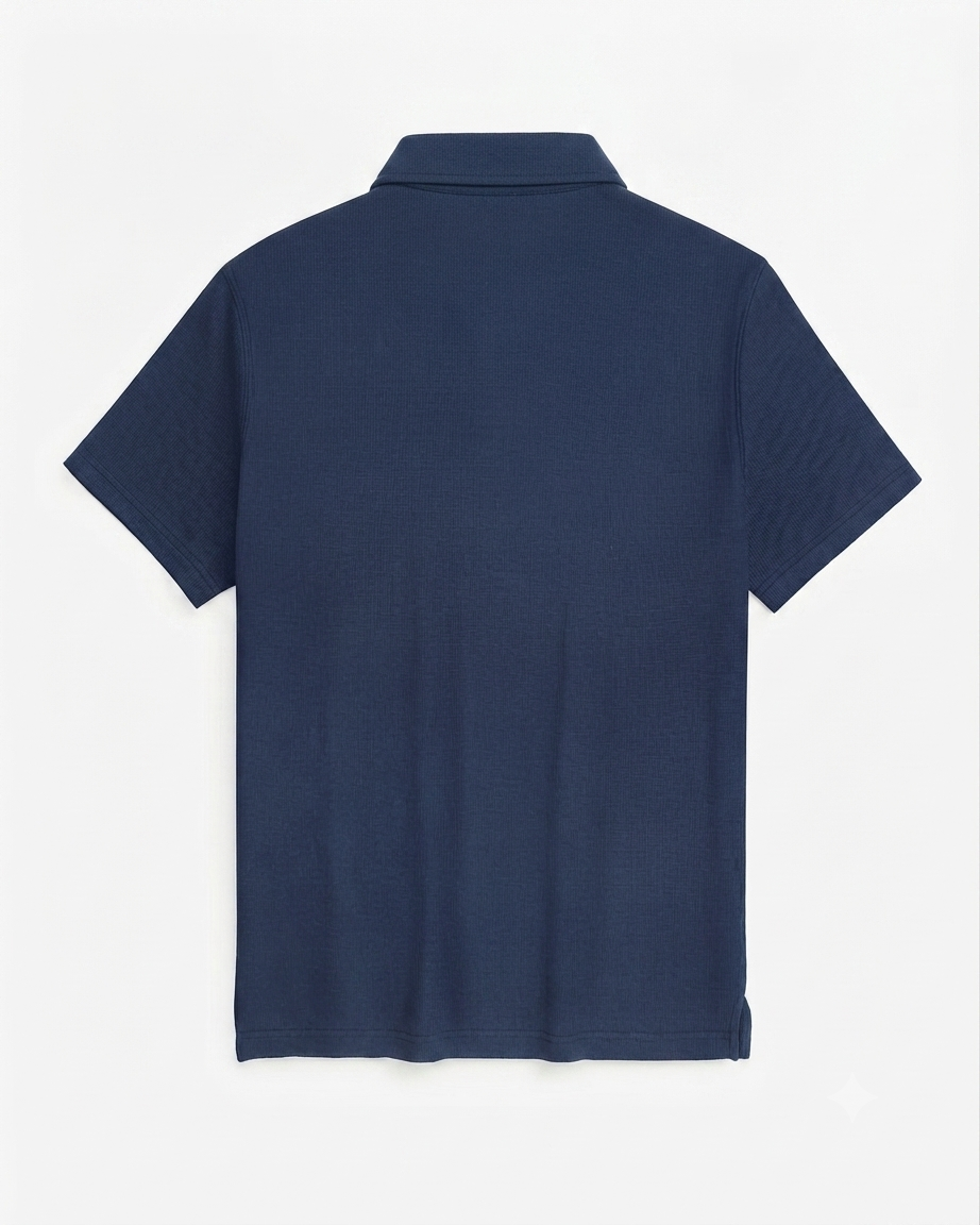 ZR Waffle Knit Polo - NAVY