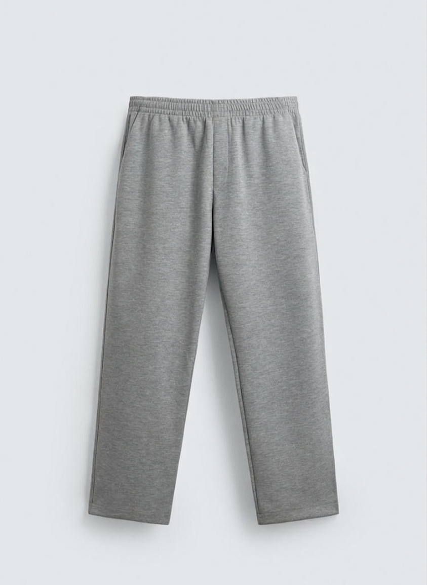 Zara - Wide Leg Trousers - Heather Grey