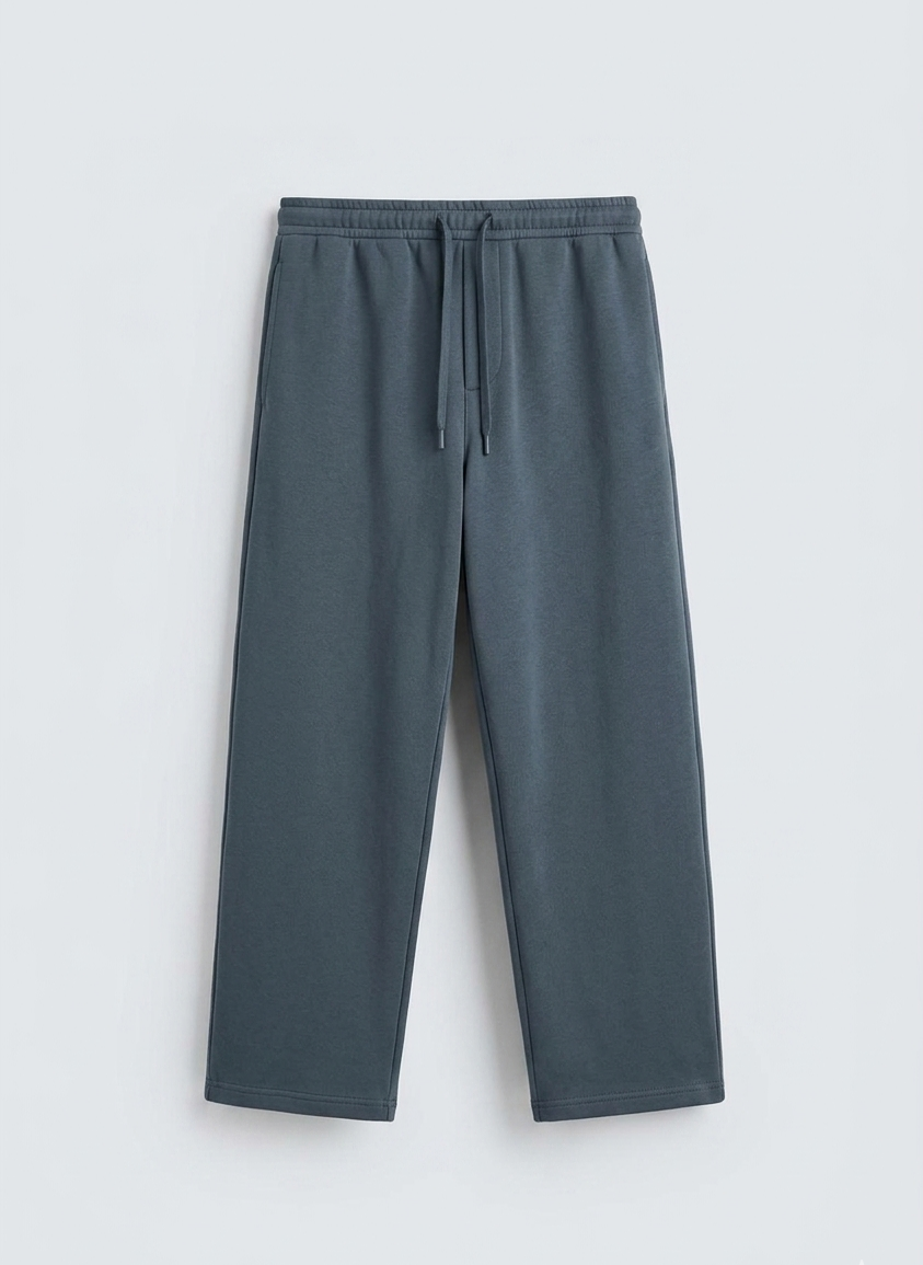 Zara - Wide Leg Trousers - Steel Blue