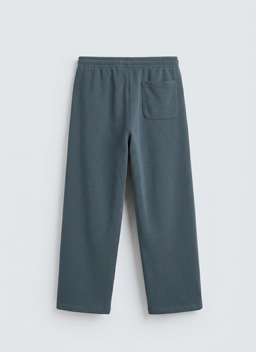 Zara - Wide Leg Trousers - Steel Blue