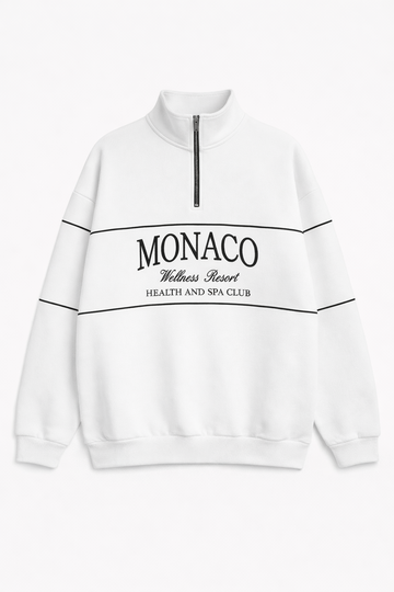 Monaco Premium Unisex Quarter-Zip - Optic White