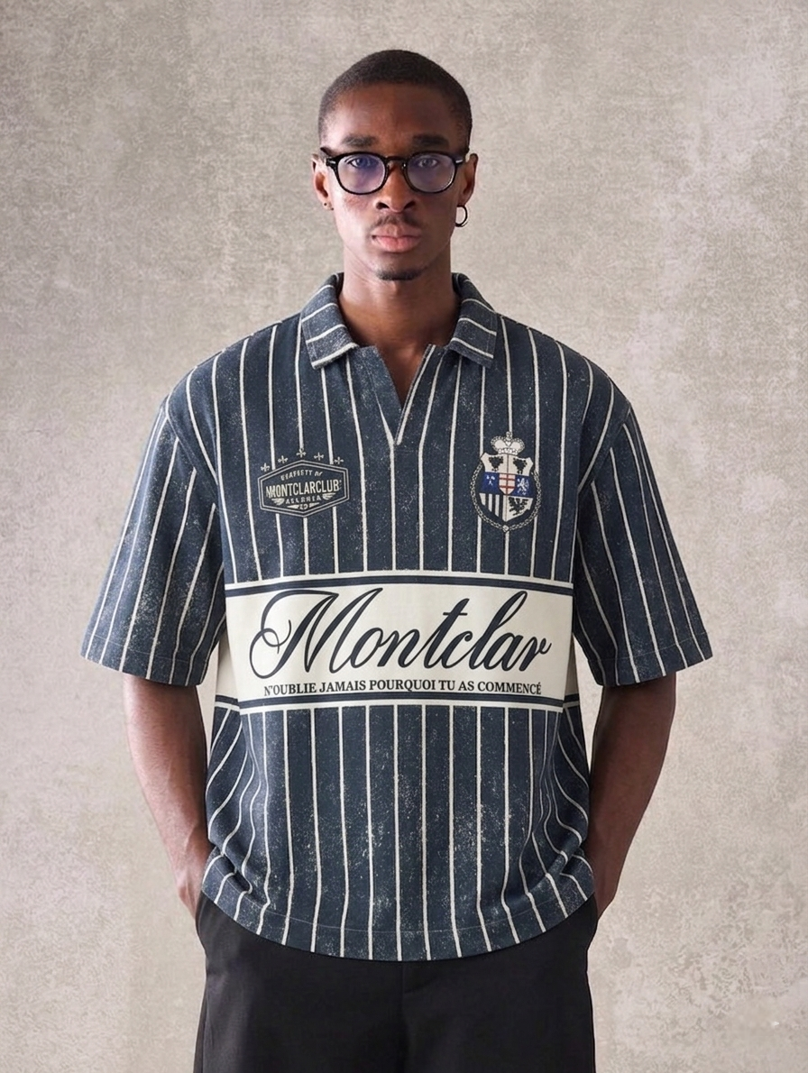 Bershka - Montclar French Polo - Elegant Blue