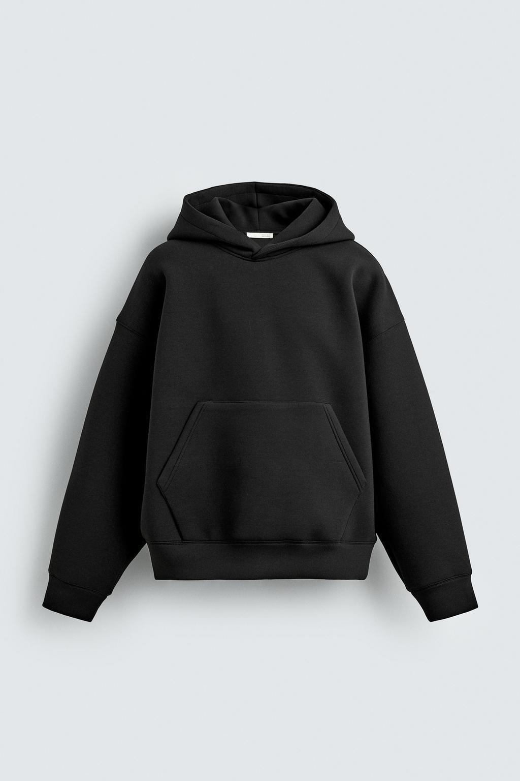 Zara Premium Unisex Plain Hoodie - Jet Black