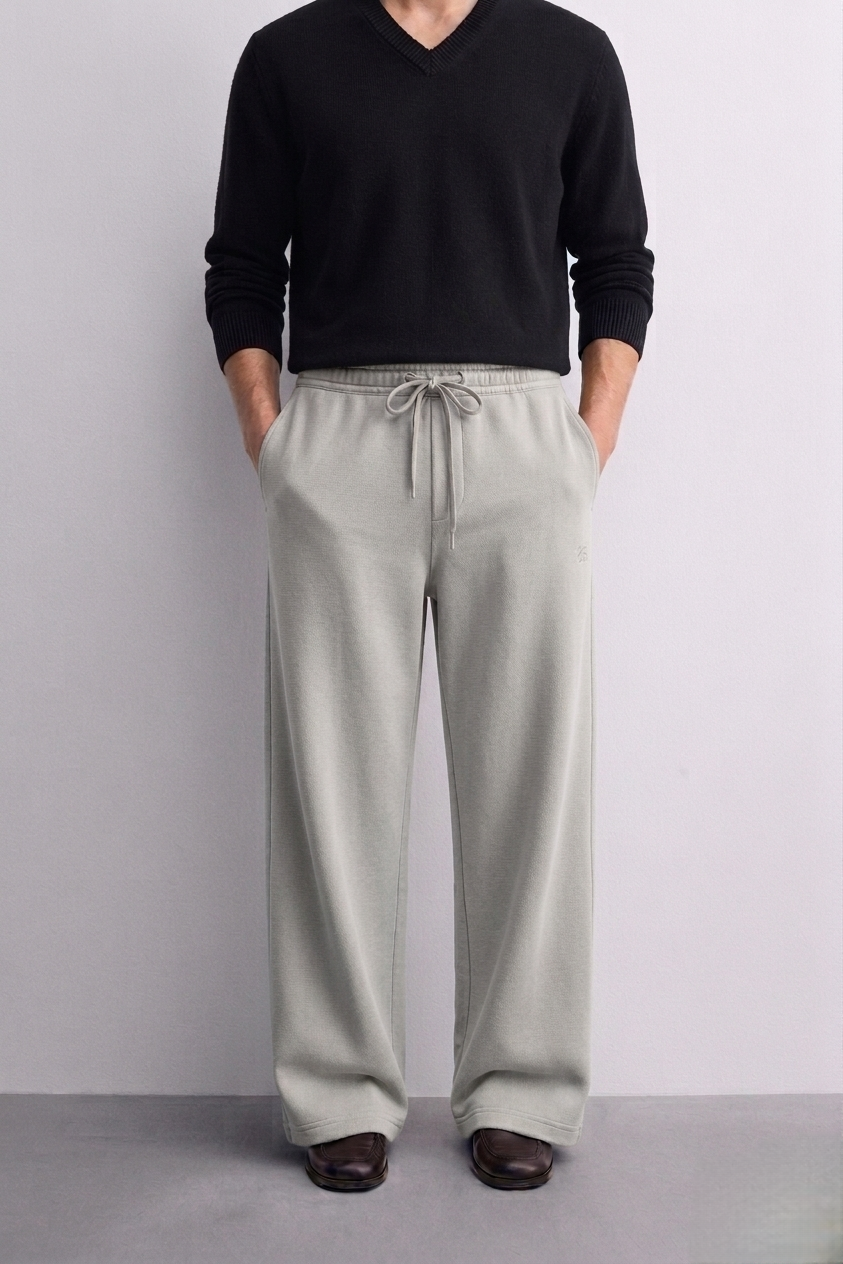 Zara - Wide Leg Trousers - Ice grey