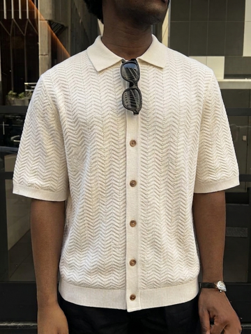 Zara Imported Knitted shirt - Luxury Creme