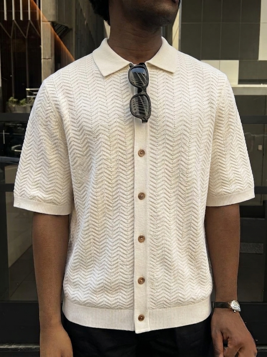 Zara Imported Knitted shirt - Luxury Creme
