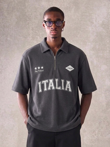 Zara - Italia Relaxed Polo - Charcoal Grey