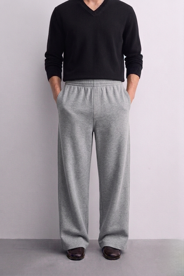 Zara - Wide Leg Trousers - Heather Grey