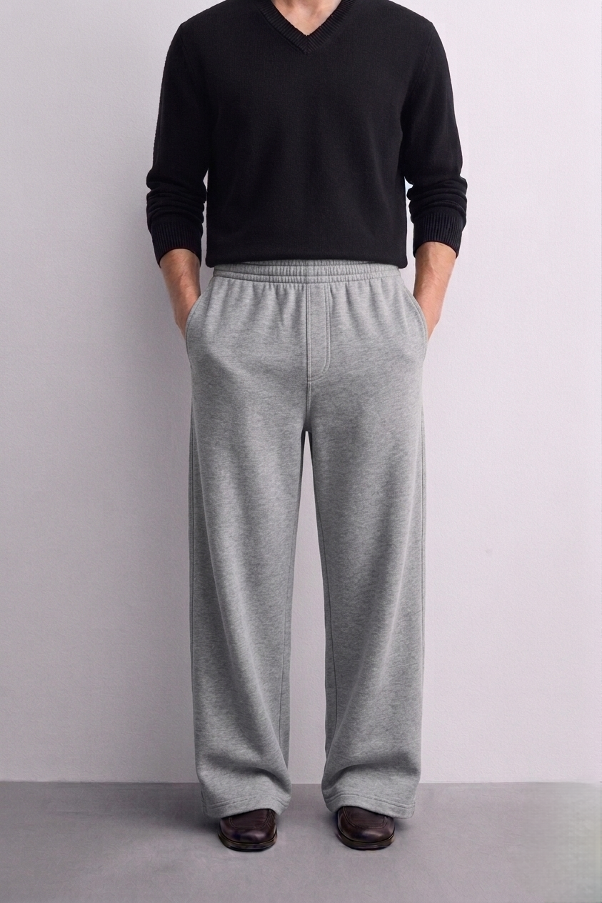 Zara - Wide Leg Trousers - Heather Grey