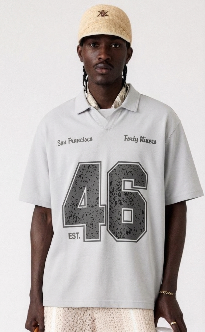 P&B - Forty Niners polo - Ice Grey