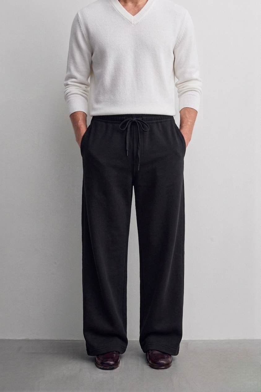 Zara - Wide Leg Trousers - Jet Black