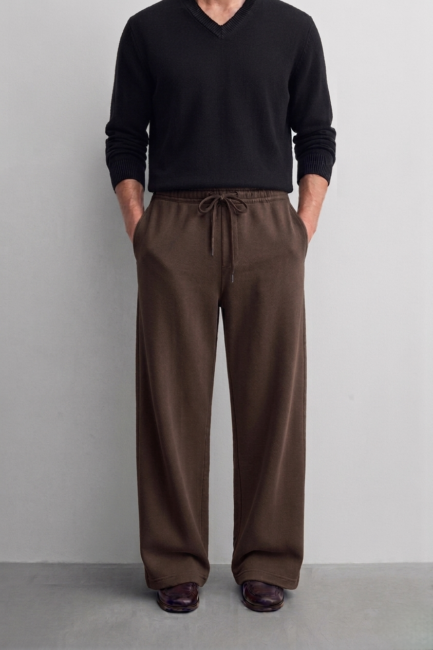 Zara - Wide Leg Trousers - Brown