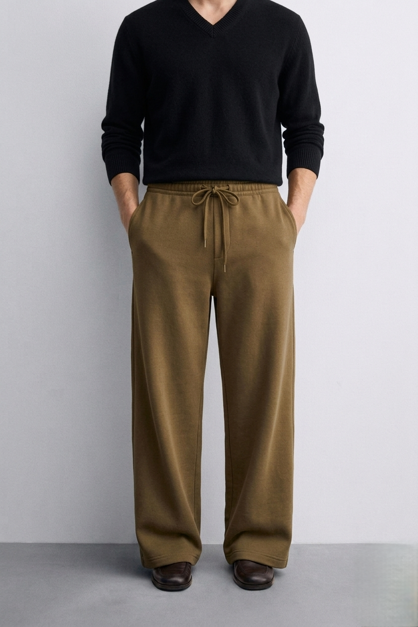 Zara - Wide Leg Trousers - Bronze Brown